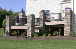 stone veneer deck columns